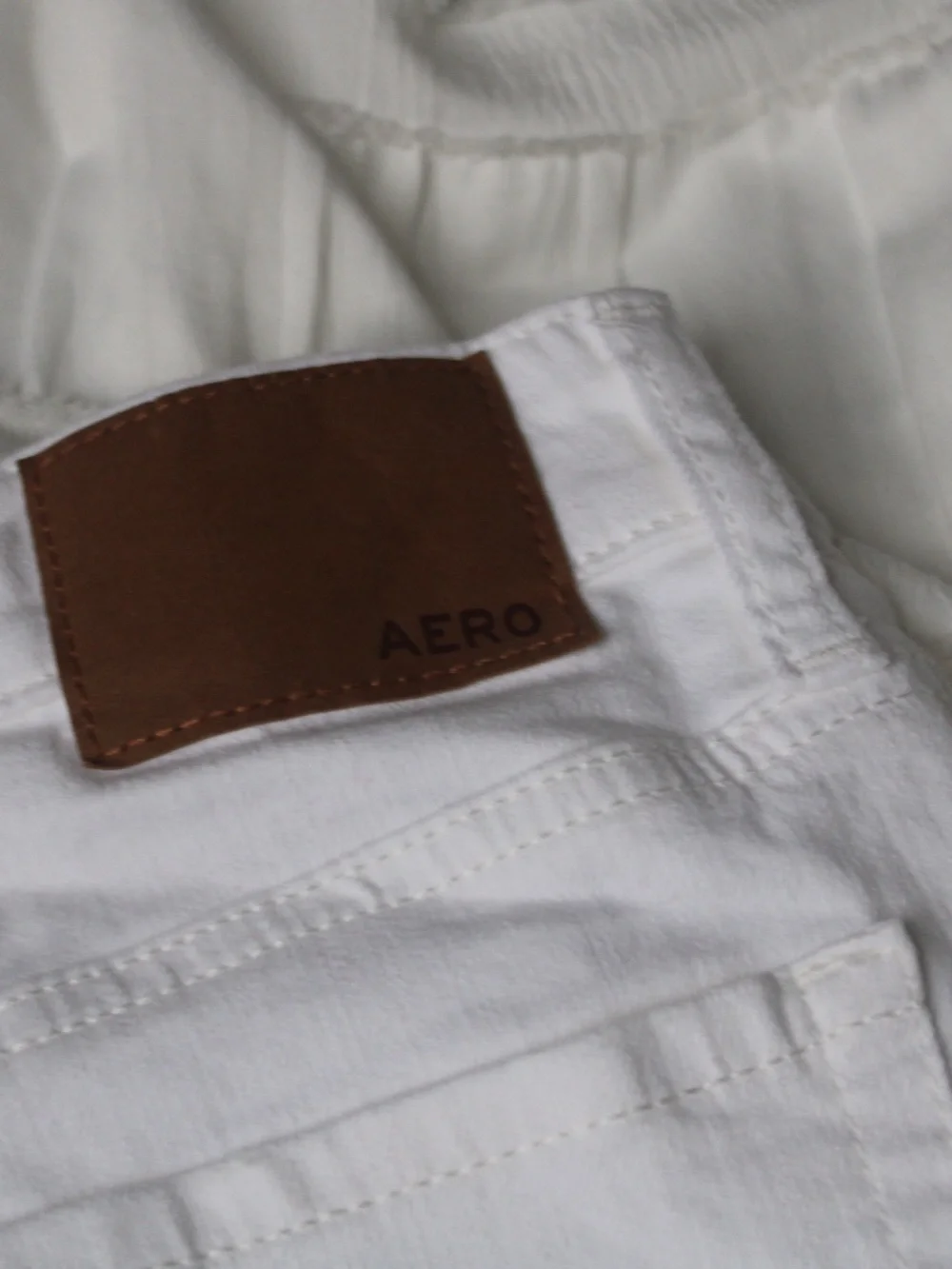Aeropostale White Distressed Denim Jean Shorts